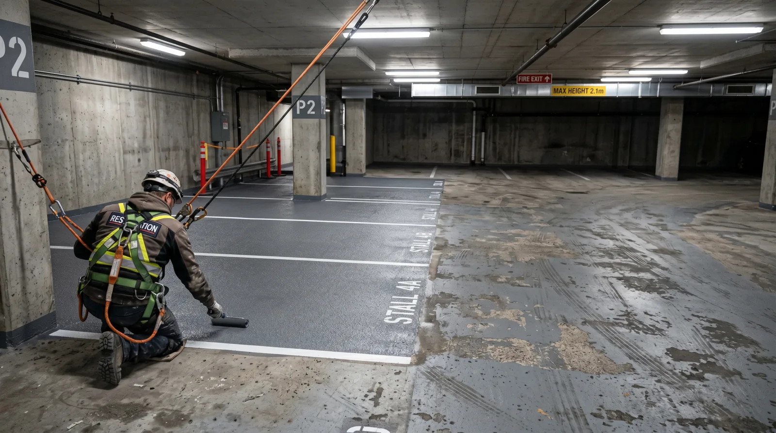 Traffic membrane vs. penetrating sealer on a parkade